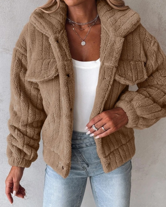 Fleece-Teddyjacke für Damen für den Winter