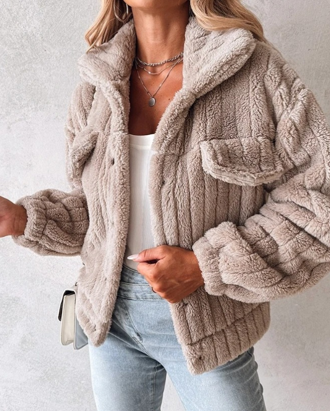 Fleece-Teddyjacke für Damen für den Winter