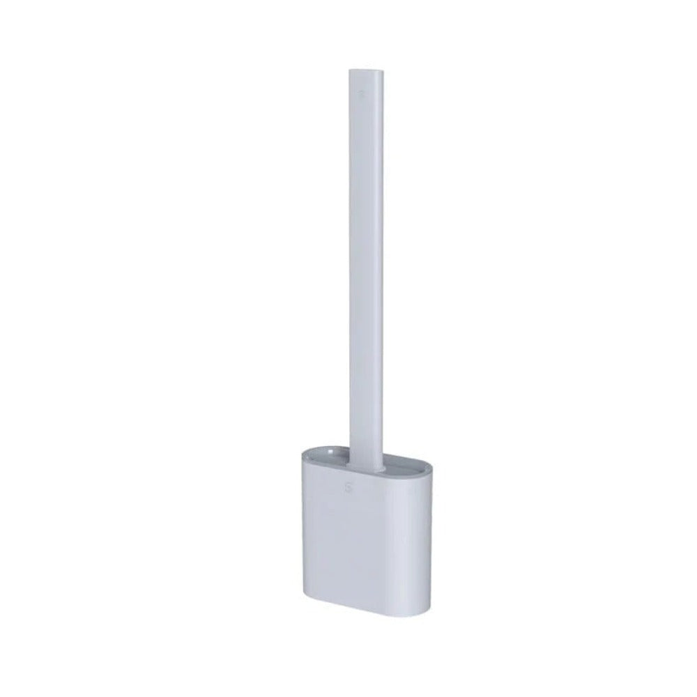 Flexible Silikon-Toilettenbürste mit Halterung zur Wandmontage, hygienische Reinigung ohne Bohren