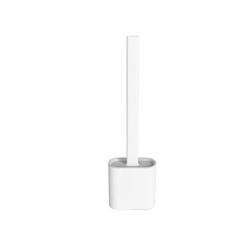 Flexible Silikon-Toilettenbürste mit Halterung zur Wandmontage, hygienische Reinigung ohne Bohren