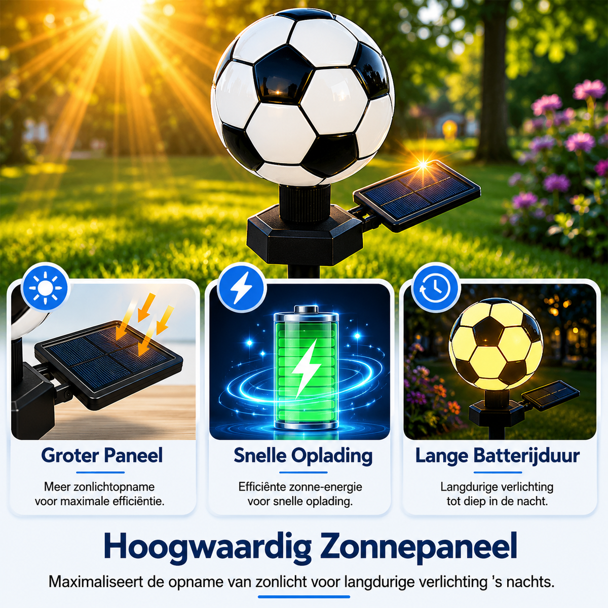 Fußball-Solarleuchte — WM 2026 Gartendekoration