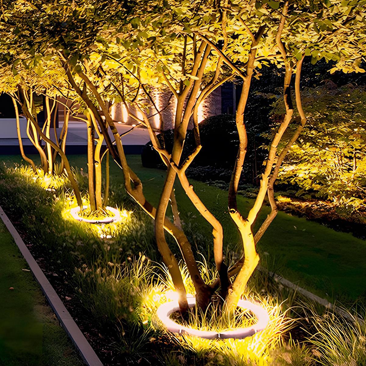 Garten-LED-Bogenstrahler mit Erdspieß, 12W, RGB Warmweiß, IP65