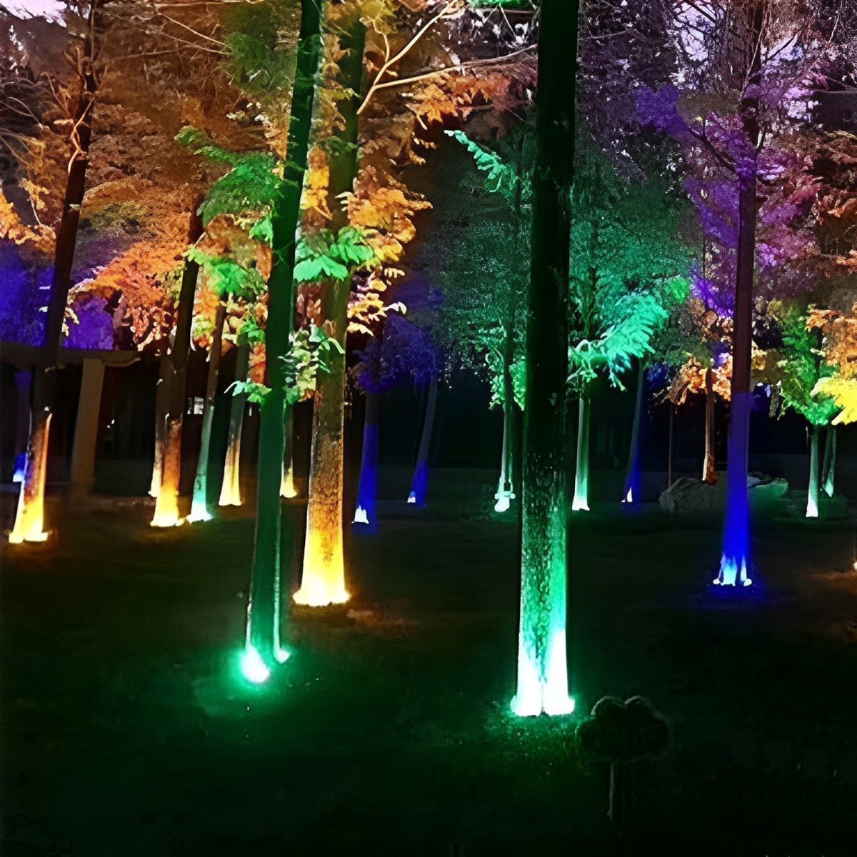 Garten-LED-Bogenstrahler mit Erdspieß, 12W, RGB Warmweiß, IP65