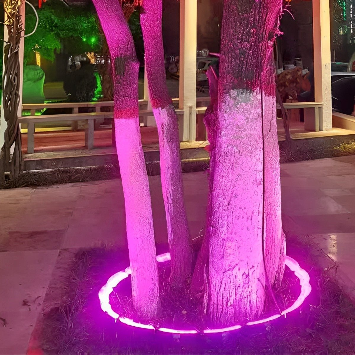 Garten-LED-Bogenstrahler mit Erdspieß, 12W, RGB Warmweiß, IP65