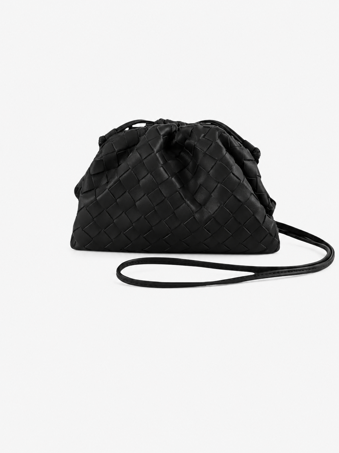 Geflochtene Beuteltasche aus Kunstleder für Alltag und Abend