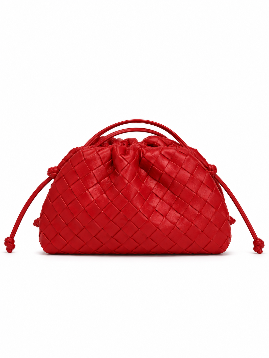 Geflochtene Beuteltasche aus Kunstleder für Alltag und Abend