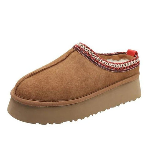 Gefütterte Damen-Mules zum Hineinschlüpfen für kalte Tage