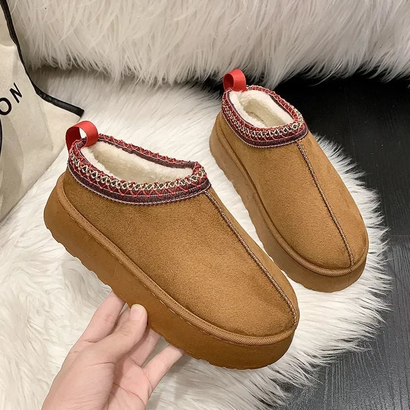 Gefütterte Damen-Mules zum Hineinschlüpfen für kalte Tage