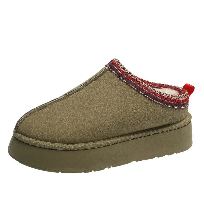 Gefütterte Damen-Mules zum Hineinschlüpfen für kalte Tage