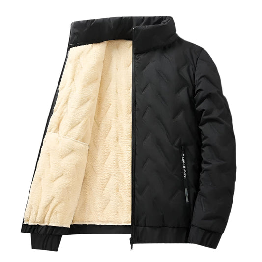 Gefütterte Jacke aus Lammfell-Imitat für Herren