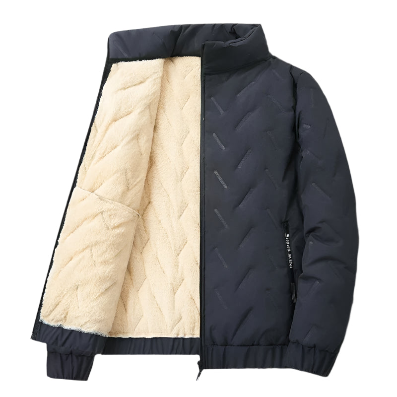 Gefütterte Jacke aus Lammfell-Imitat für Herren