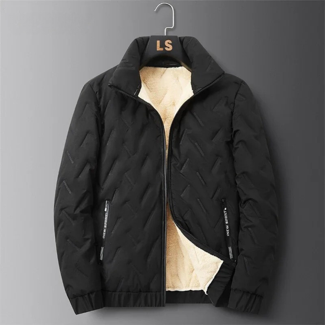 Gefütterte Jacke aus Lammfell-Imitat für Herren