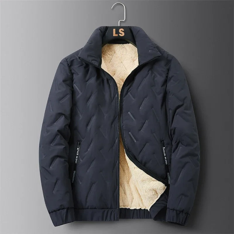 Gefütterte Jacke aus Lammfell-Imitat für Herren