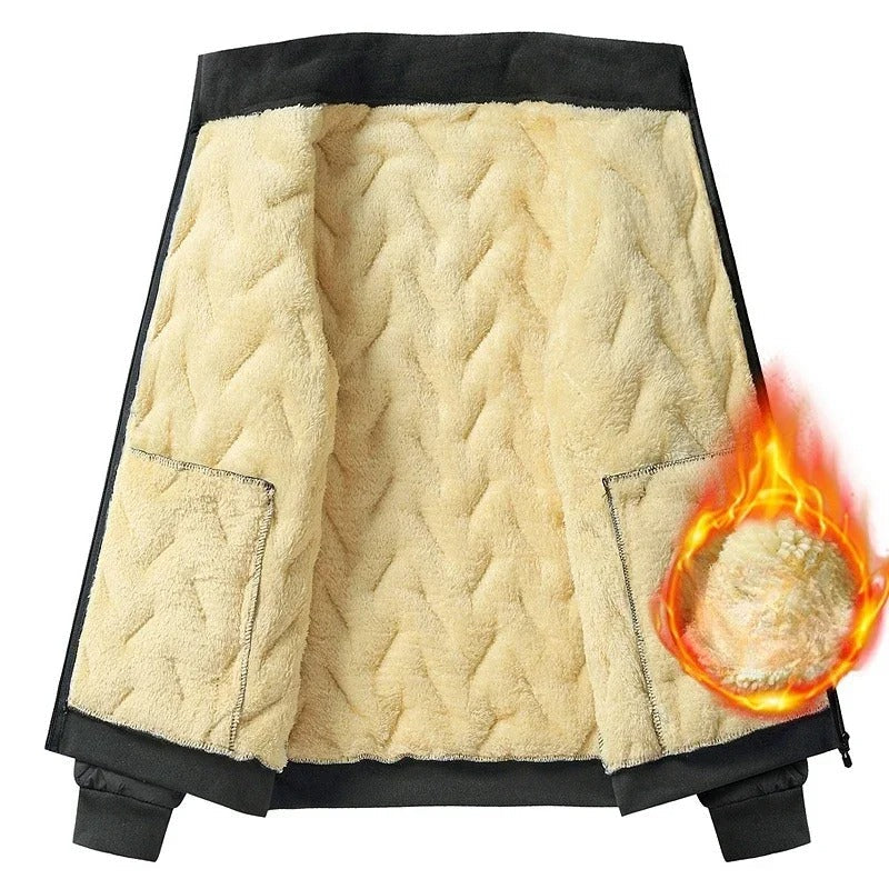 Gefütterte Jacke aus Lammfell-Imitat für Herren
