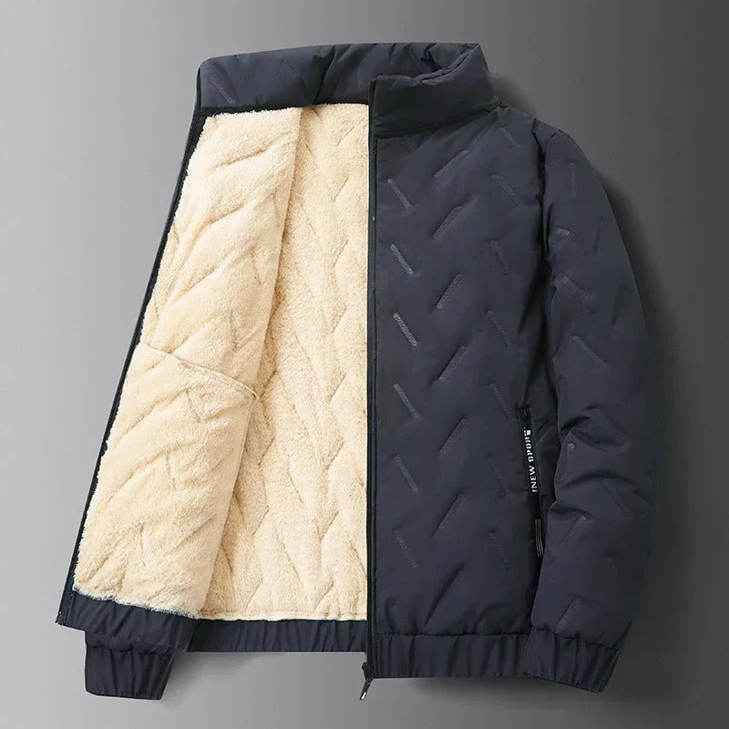 Gefütterte Jacke aus Lammfell-Imitat für Herren