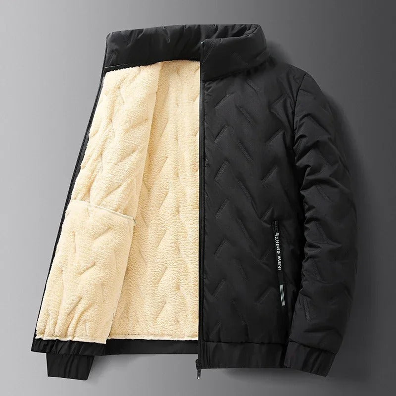 Gefütterte Jacke aus Lammfell-Imitat für Herren