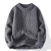 Gemusterter Herrenpullover mit Rundhalsausschnitt