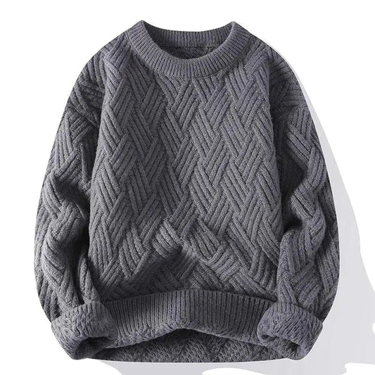 Gemusterter Herrenpullover mit Rundhalsausschnitt
