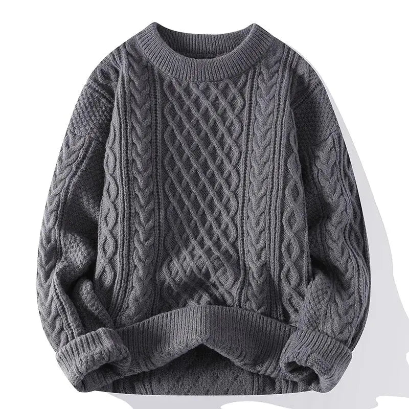 Gemusterter Herrenpullover mit Rundhalsausschnitt