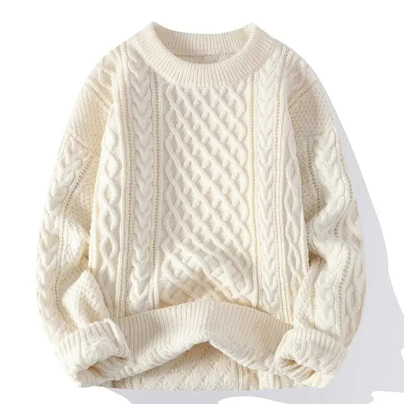 Gemusterter Herrenpullover mit Rundhalsausschnitt