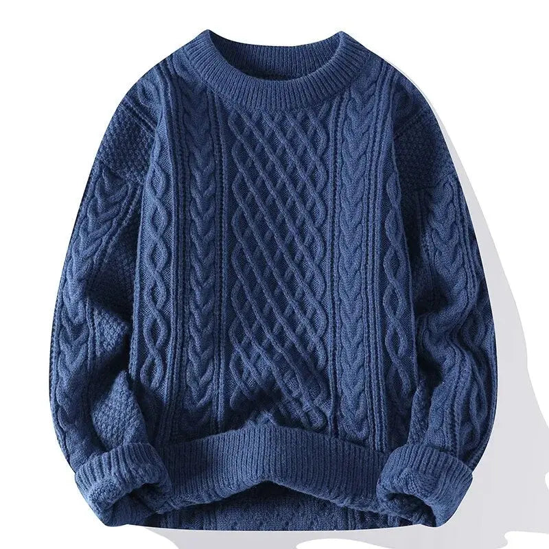 Gemusterter Herrenpullover mit Rundhalsausschnitt