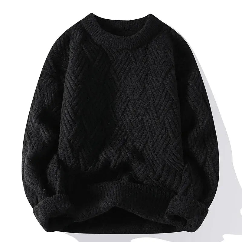 Gemusterter Herrenpullover mit Rundhalsausschnitt