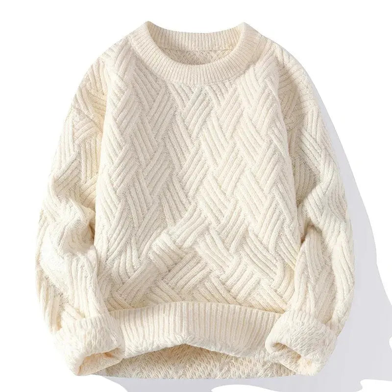 Gemusterter Herrenpullover mit Rundhalsausschnitt