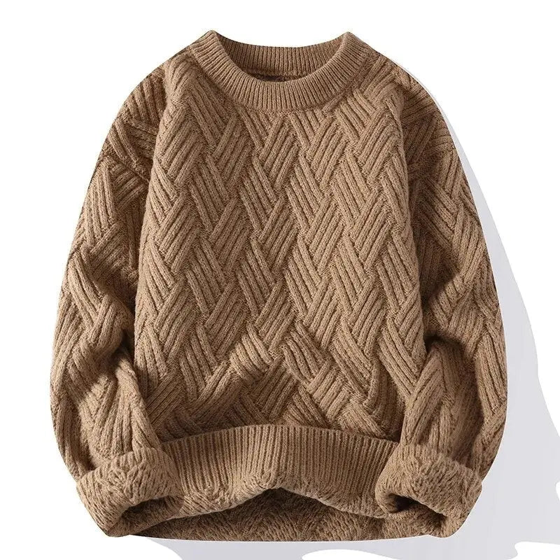 Gemusterter Herrenpullover mit Rundhalsausschnitt