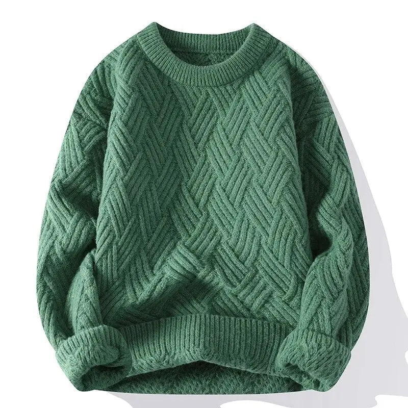 Gemusterter Herrenpullover mit Rundhalsausschnitt