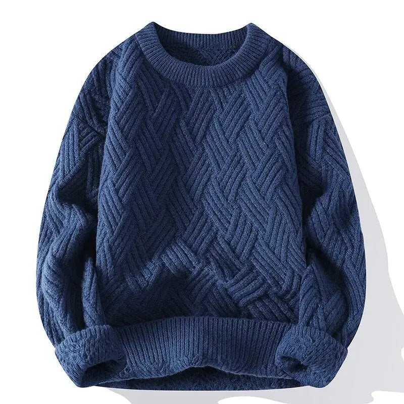 Gemusterter Herrenpullover mit Rundhalsausschnitt