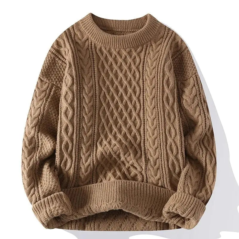 Gemusterter Herrenpullover mit Rundhalsausschnitt