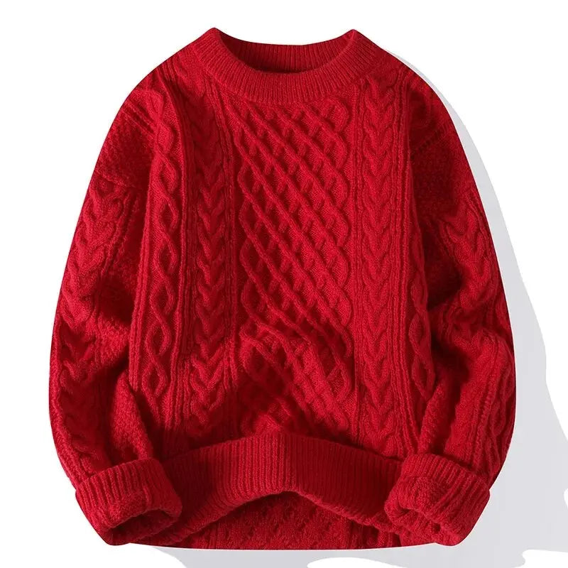 Gemusterter Herrenpullover mit Rundhalsausschnitt