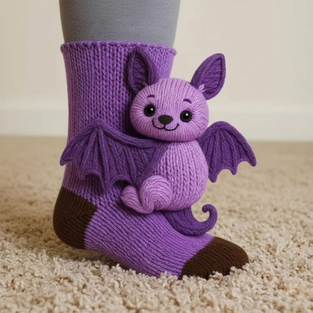 Gemütliche Tier-Hütten-Socken mit Umarmungs-Motiv – Warme, niedliche Motivsocken, Unisex
