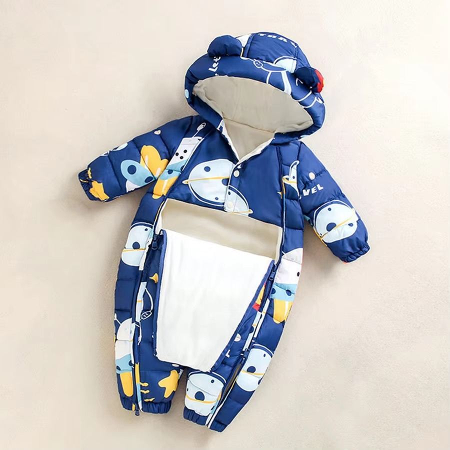 Gemütlicher Fleece-Schneeanzug mit Kapuze für Babys und Kleinkinder