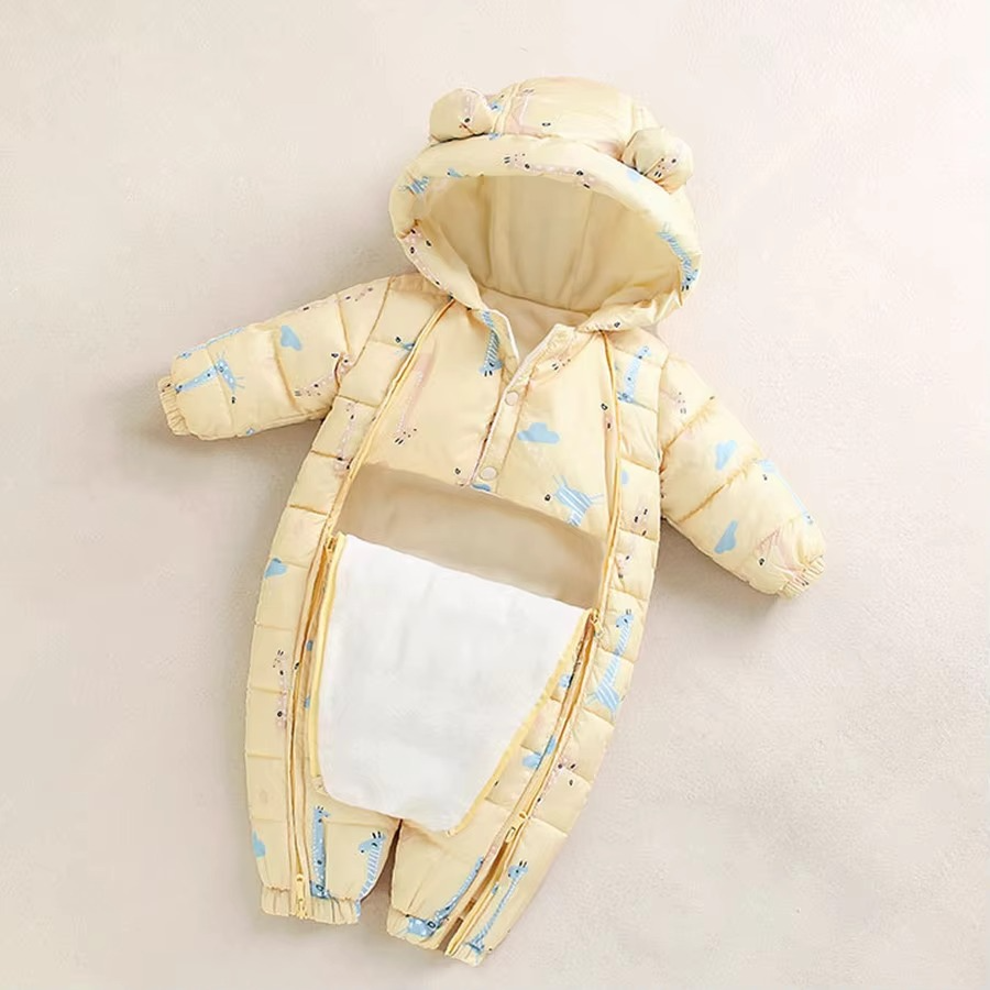Gemütlicher Fleece-Schneeanzug mit Kapuze für Babys und Kleinkinder