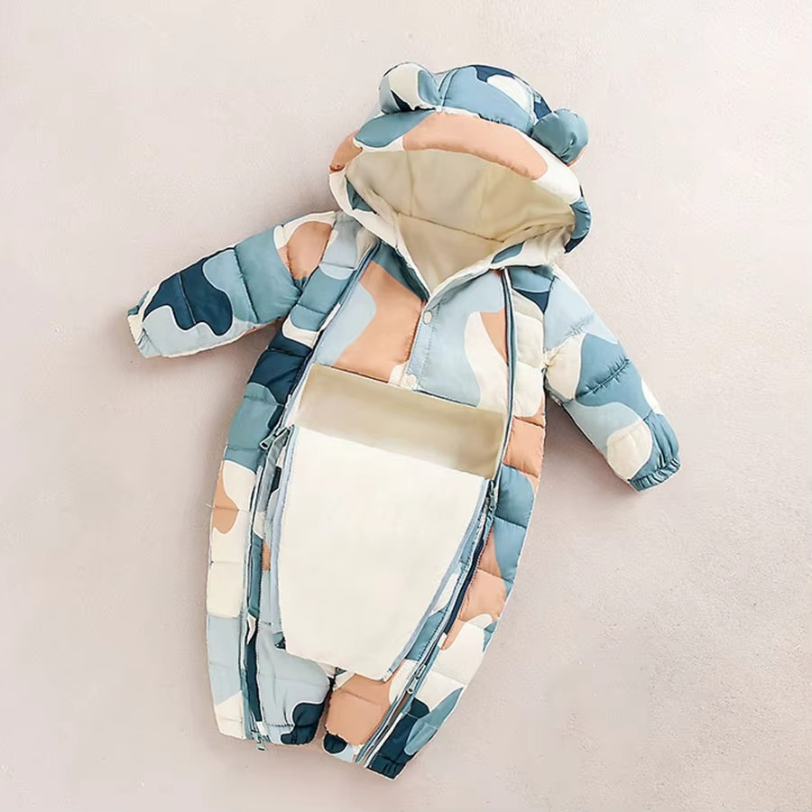 Gemütlicher Fleece-Schneeanzug mit Kapuze für Babys und Kleinkinder