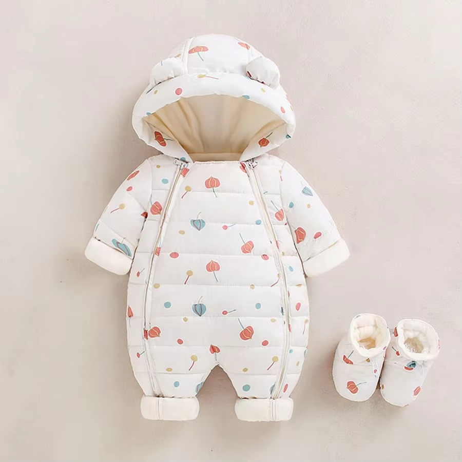 Gemütlicher Fleece-Schneeanzug mit Kapuze für Babys und Kleinkinder
