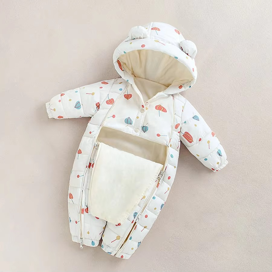 Gemütlicher Fleece-Schneeanzug mit Kapuze für Babys und Kleinkinder