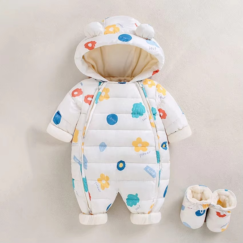 Gemütlicher Fleece-Schneeanzug mit Kapuze für Babys und Kleinkinder