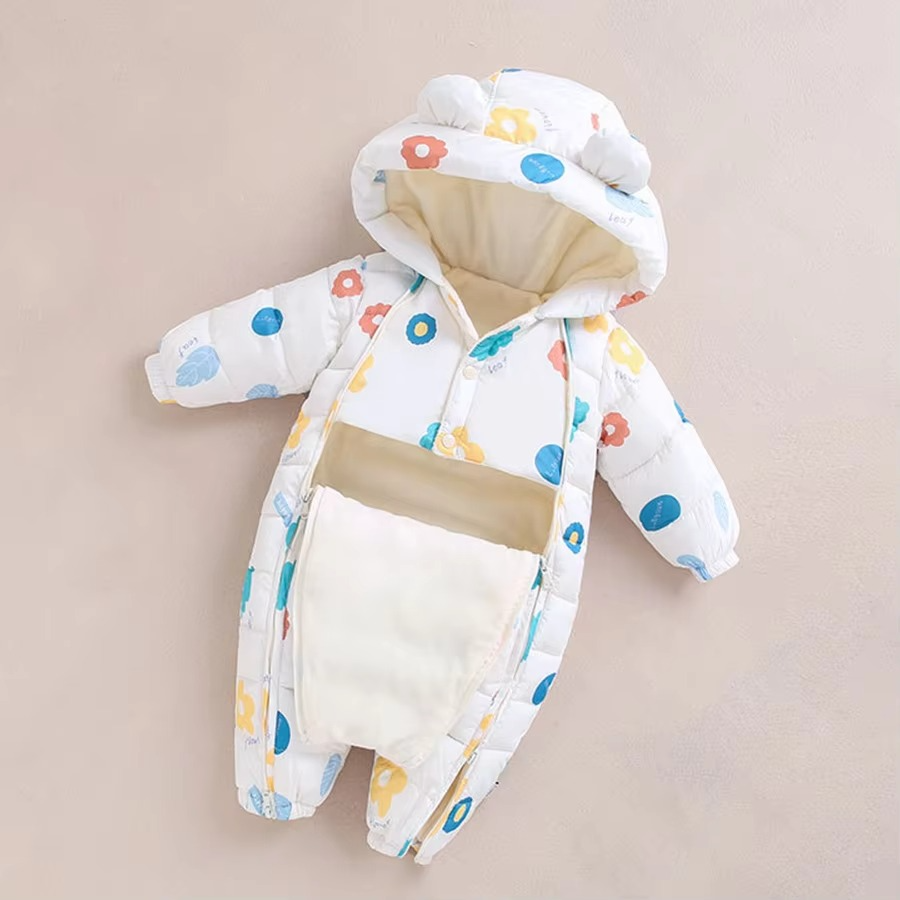Gemütlicher Fleece-Schneeanzug mit Kapuze für Babys und Kleinkinder