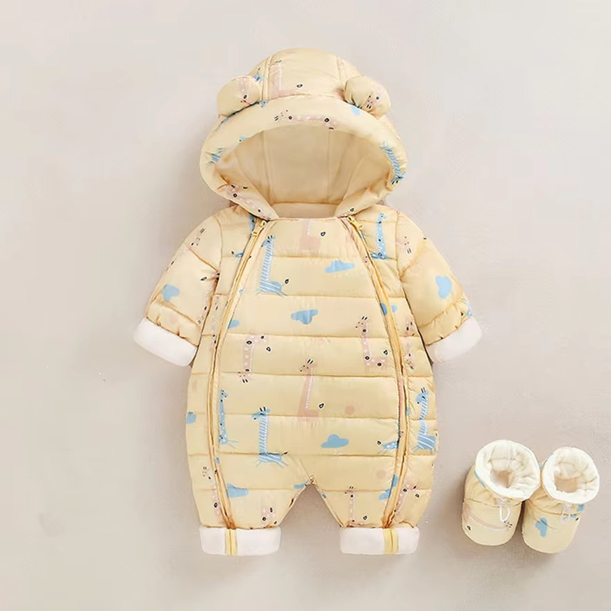 Gemütlicher Fleece-Schneeanzug mit Kapuze für Babys und Kleinkinder