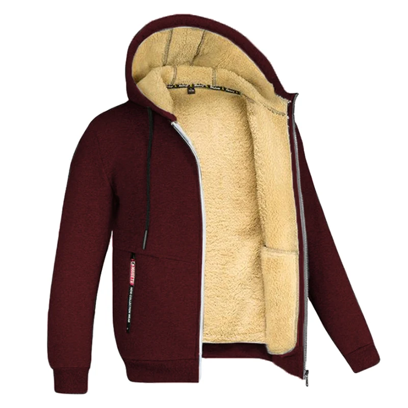 Gemütlicher Herren-Fleecehoodie mit Sherpa-Futter
