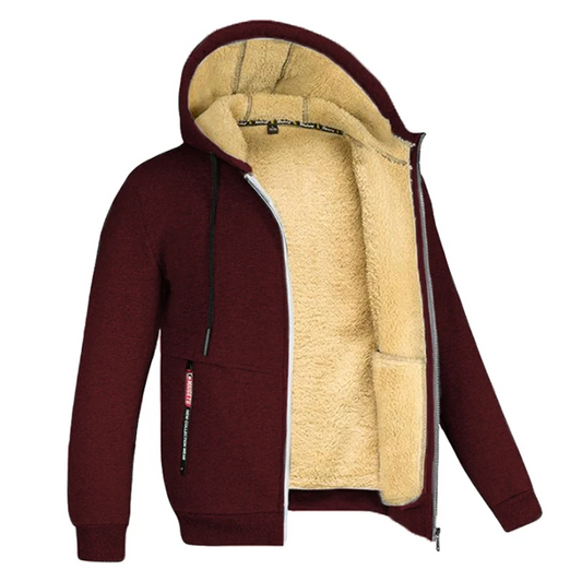 Gemütlicher Herren-Fleecehoodie mit Sherpa-Futter