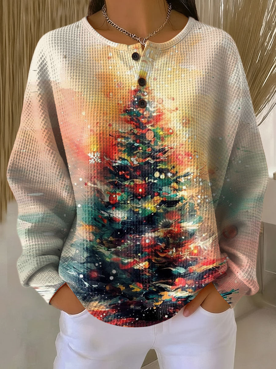Gemütlicher Pullover mit Weihnachtsbaum-Motiv