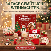 Gemütlicher Weihnachts-Adventskalender mit Accessoires, 24 Tage Haar, Spa und Winter
