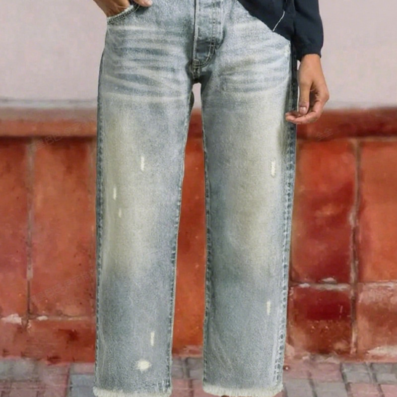 Gerade Cropped-Jeans im Retro-Look für Damen