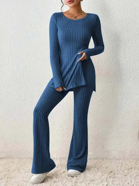 Geripptes Strick-Co-Ord-Set für Damen