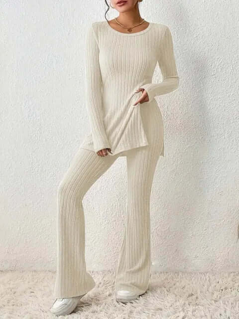 Geripptes Strick-Co-Ord-Set für Damen