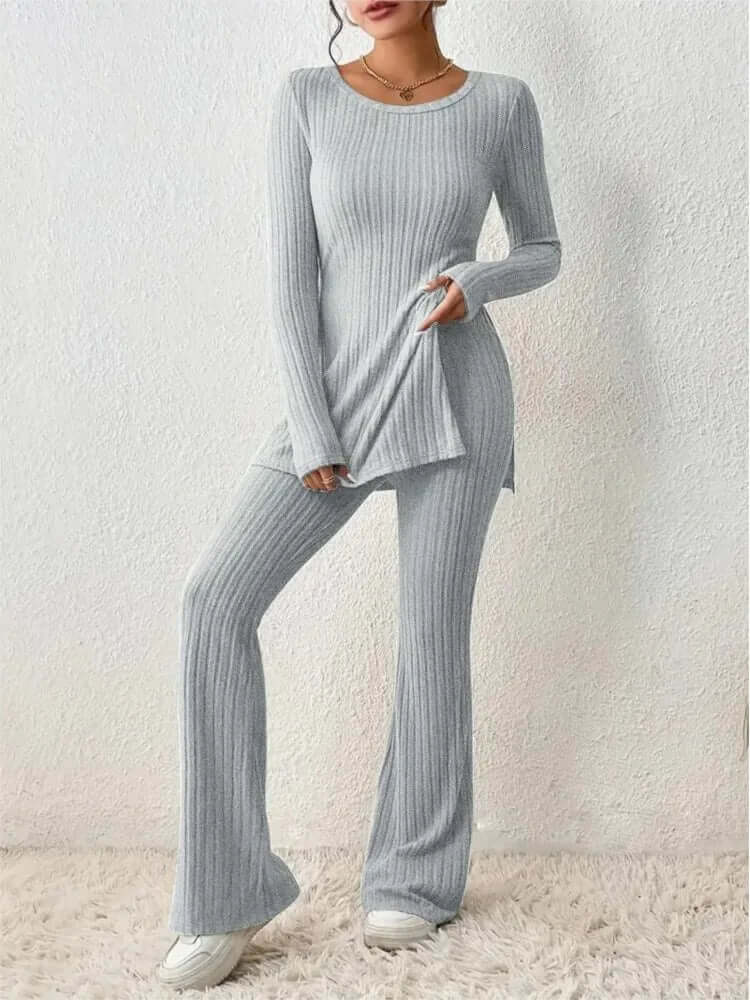 Geripptes Strick-Co-Ord-Set für Damen