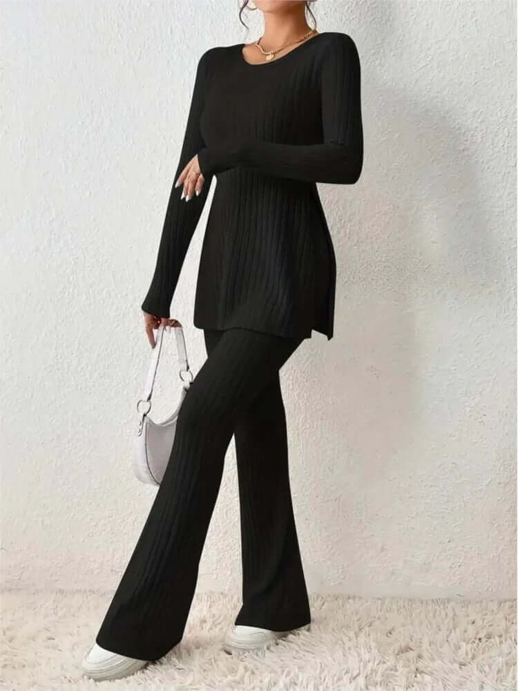 Geripptes Strick-Co-Ord-Set für Damen